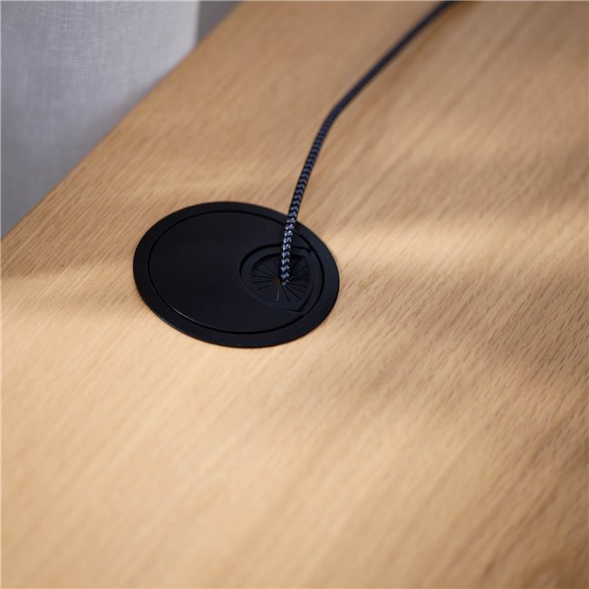 Desk Nola, natural/black, metal/oak veneer/MDF, H75x120x60cm