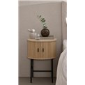 Side table Nola, natural color, metal/oak veneer/MDF, H70x50x40cm