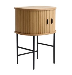 Side table Nola, natural color, metal/oak veneer/MDF, H70x50x40cm