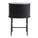 Side table Nola, black oak color, metal/oak veneer/MDF, H70x50x40cm