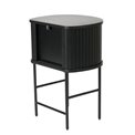 Side table Nola, black oak color, metal/oak veneer/MDF, H70x50x40cm