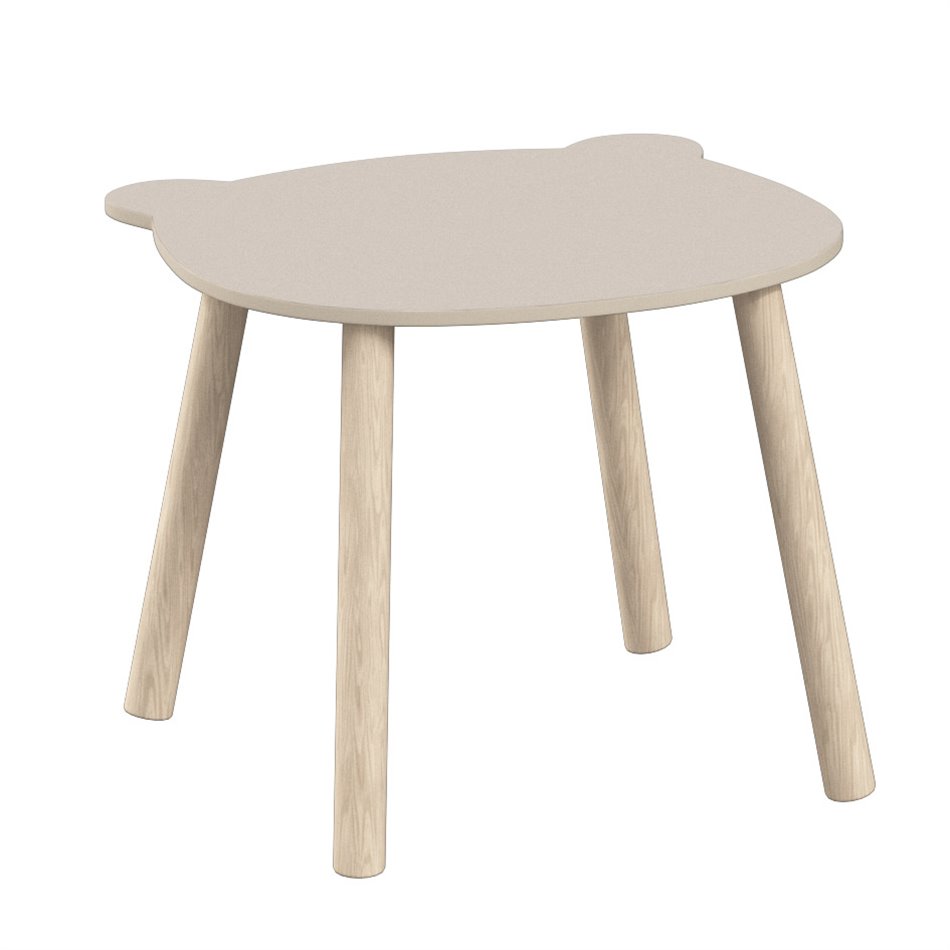 Children's table Teddy Bear, MDF/pine wood legs, 55x48cm H42.5cm