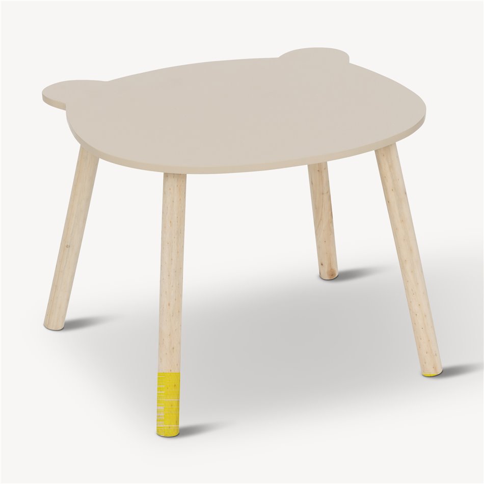 Children's table Teddy Bear, MDF/pine wood legs, 55x48cm H42.5cm