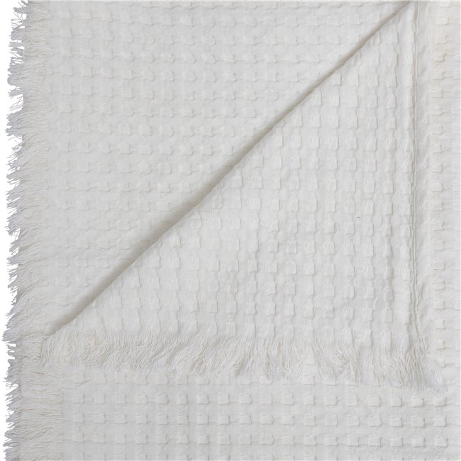 Throw Waffle Widdy, white, 130x180cm