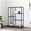 Bookcase Unaltino, wild oak color/black, MDF/steel, H112x80x35cm