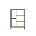 Bookcase Unaltino, wild oak color/black, MDF/steel, H112x80x35cm