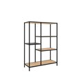 Bookcase Unaltino, wild oak color/black, MDF/steel, H112x80x35cm