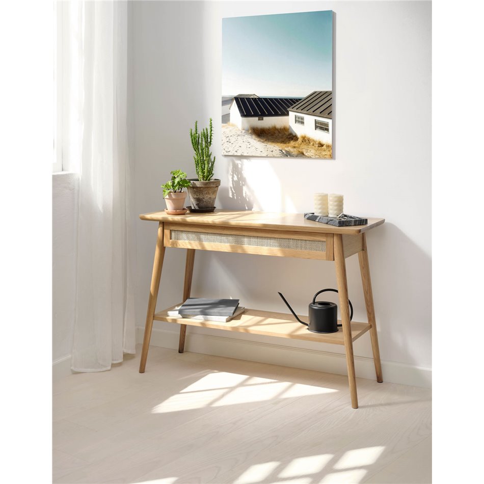 Console Ubarali, natural color, plywood/oak veneer, H75x110x40cm
