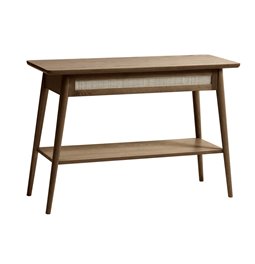 Console Ubarali, smoked oak color, plywood/oak veneer, H75x110x40cm