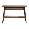 Console Ubarali, smoked oak color, plywood/oak veneer, H75x110x40cm