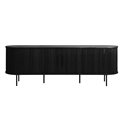 TV table Nola, black, metal/oak veneer/MDF, H55.5x180x40cm
