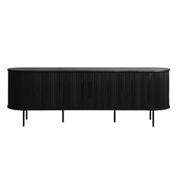 TV table Nola, black, metal/oak veneer/MDF, H55.5x180x40cm