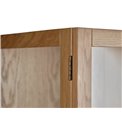 Шкаф Unelba, натурального цвета, закаленное стекло/MDF/дубовый шпон, H140х100х40см
