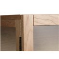 Шкаф Unelba, натурального цвета, закаленное стекло/MDF/дубовый шпон, H190х90х40см