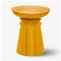Coffee table TOTEM JAYA MTD, metal, mustard color, D38cm H43cm