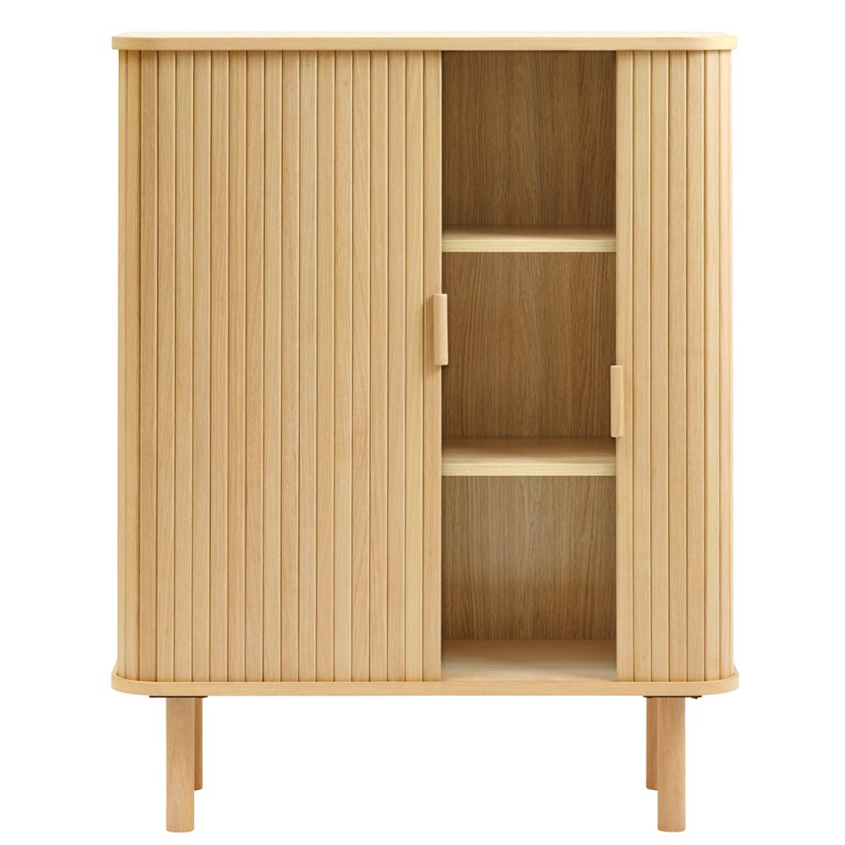 Cabinet Unkavo, natural color, oak veneer/MDF, H113x90x40cm