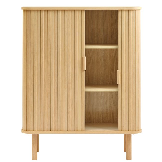 Cabinet Unkavo, natural color, oak veneer/MDF, H113x90x40cm