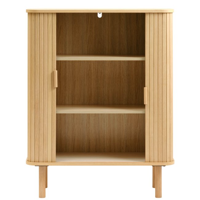 Cabinet Unkavo, natural color, oak veneer/MDF, H113x90x40cm