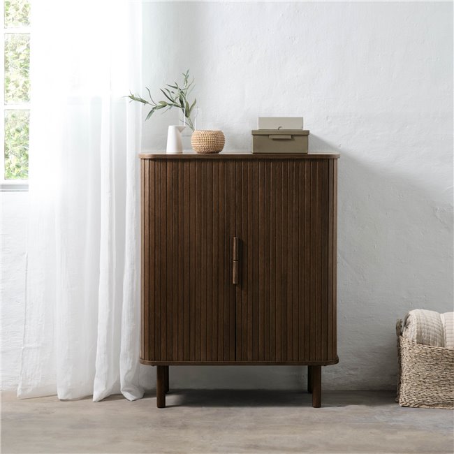 Cabinet Unkavo, brown, oak veneer/MDF, H113x90x40cm