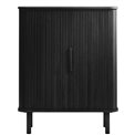 Cabinet Unkavo, black, oak veneer/MDF, H113x90x40cm