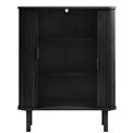 Cabinet Unkavo, black, oak veneer/MDF, H113x90x40cm