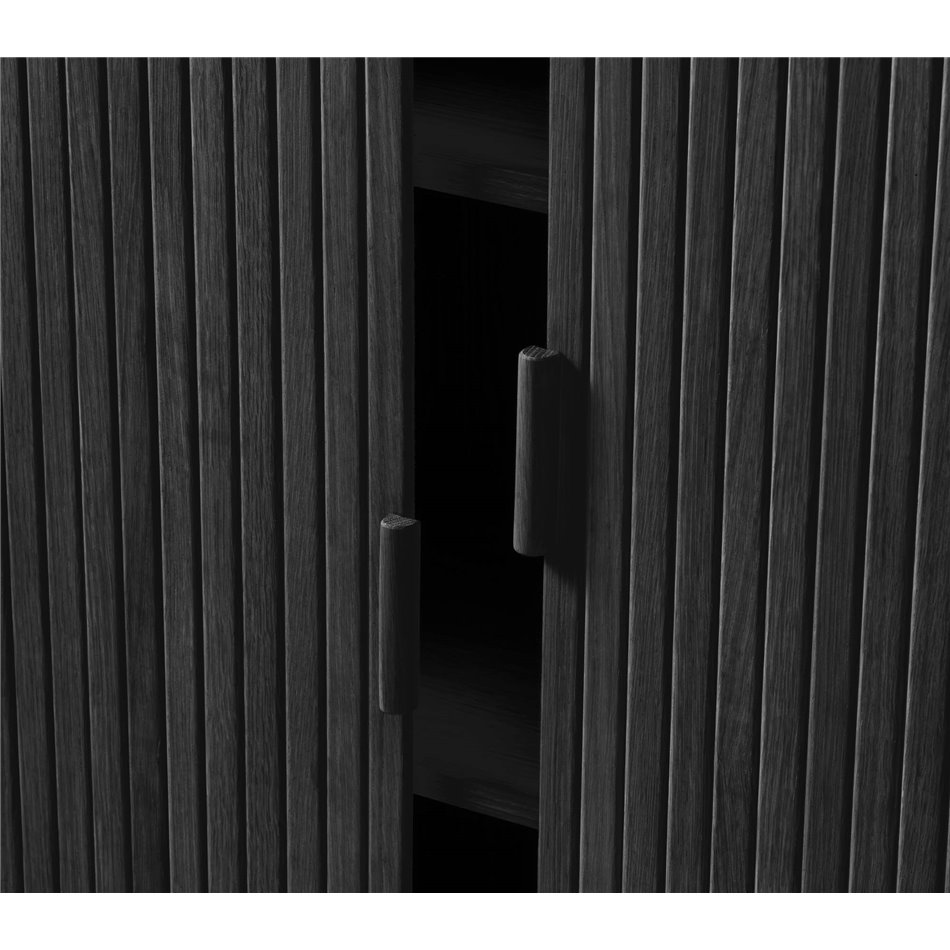 Cabinet Unkavo, black, oak veneer/MDF, H113x90x40cm