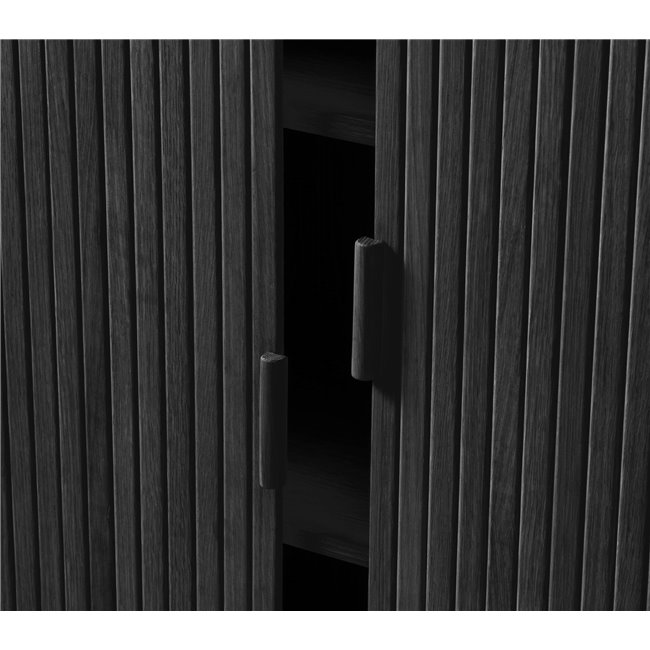 Cabinet Unkavo, black, oak veneer/MDF, H113x90x40cm