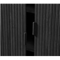 Cabinet Unkavo, black, oak veneer/MDF, H113x90x40cm