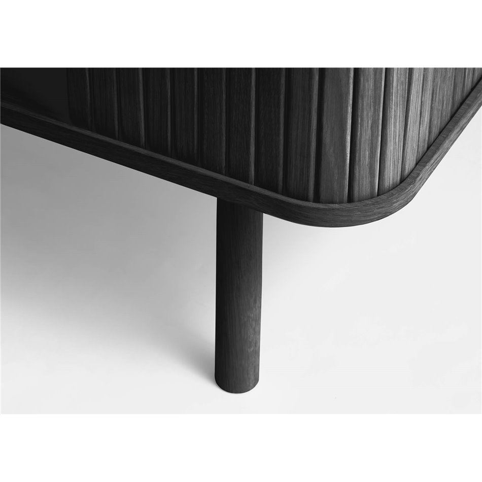Cabinet Unkavo, black, oak veneer/MDF, H113x90x40cm