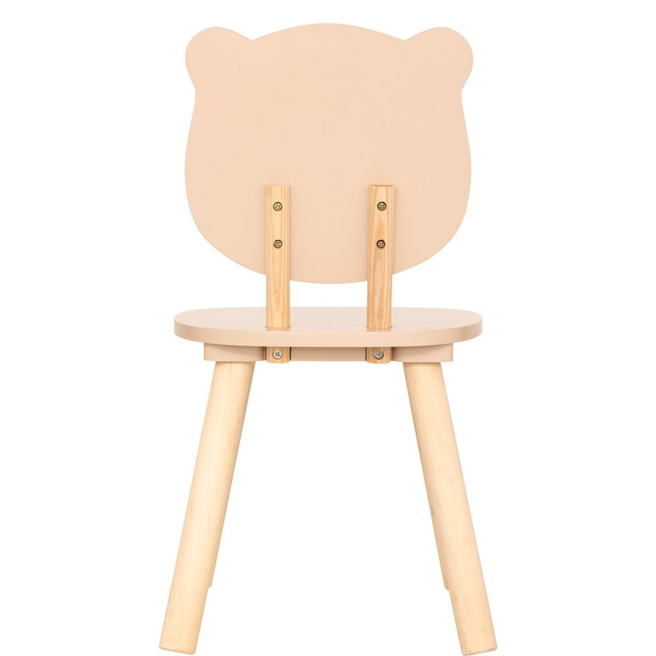 Kids chair Sweet bear, MDF/pine wood legs., H49x26x26cm, seat height 24cm