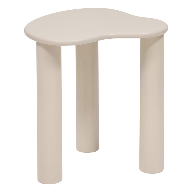 Side table set OLAO, MDF/pine wood legs, ivory, 45x45cm H50.5cm, 35x35cm H40.5cm