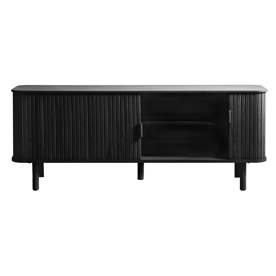 TV table Unkavo, black oak color, oak veneer/MDF, H55.5x160x40cm