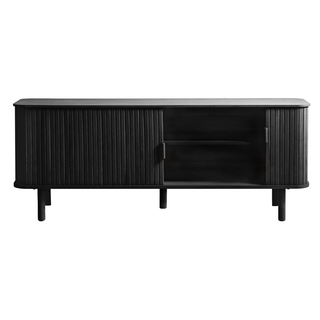 TV table Unkavo, black oak color, oak veneer/MDF, H55.5x160x40cm