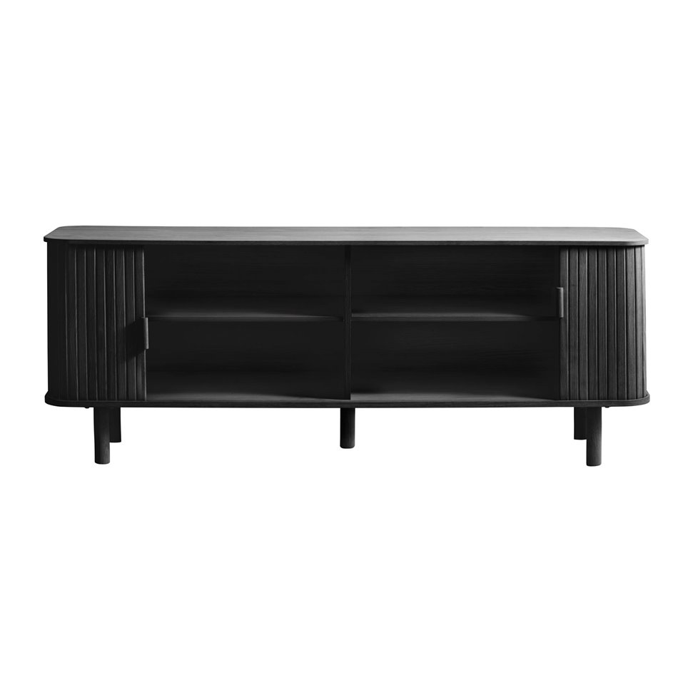 TV table Unkavo, black oak color, oak veneer/MDF, H55.5x160x40cm