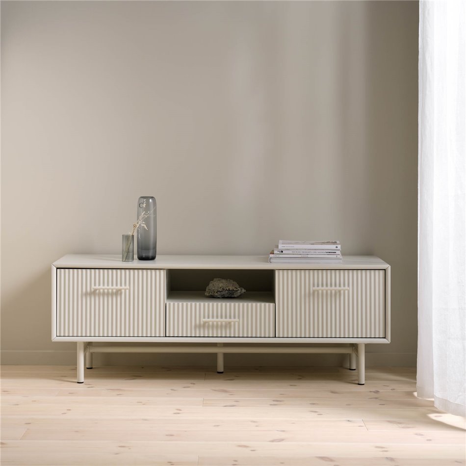 TV table Unalma, grey, MDF/metal, H50x45x140cm