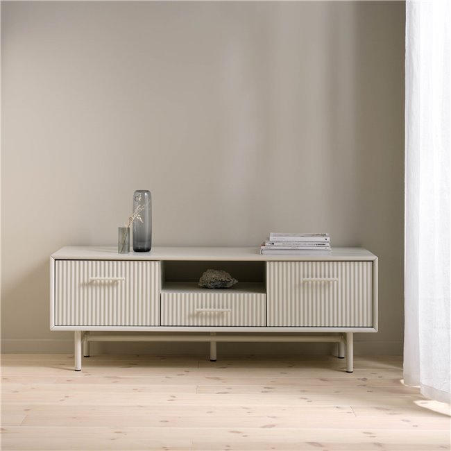 TV table Unalma, grey, MDF/metal, H50x45x140cm