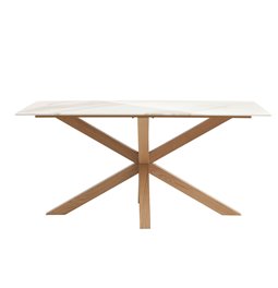 Dining table Uravelo, natural/beige, oak wood, H75.5x160x90cm
