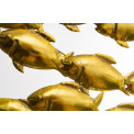 Wall decor Fischschwarm, golden, H50x95cm