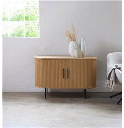Буфет Nola, натурального цвета, металл/дубовый шпон/MDF, H76х120х45см