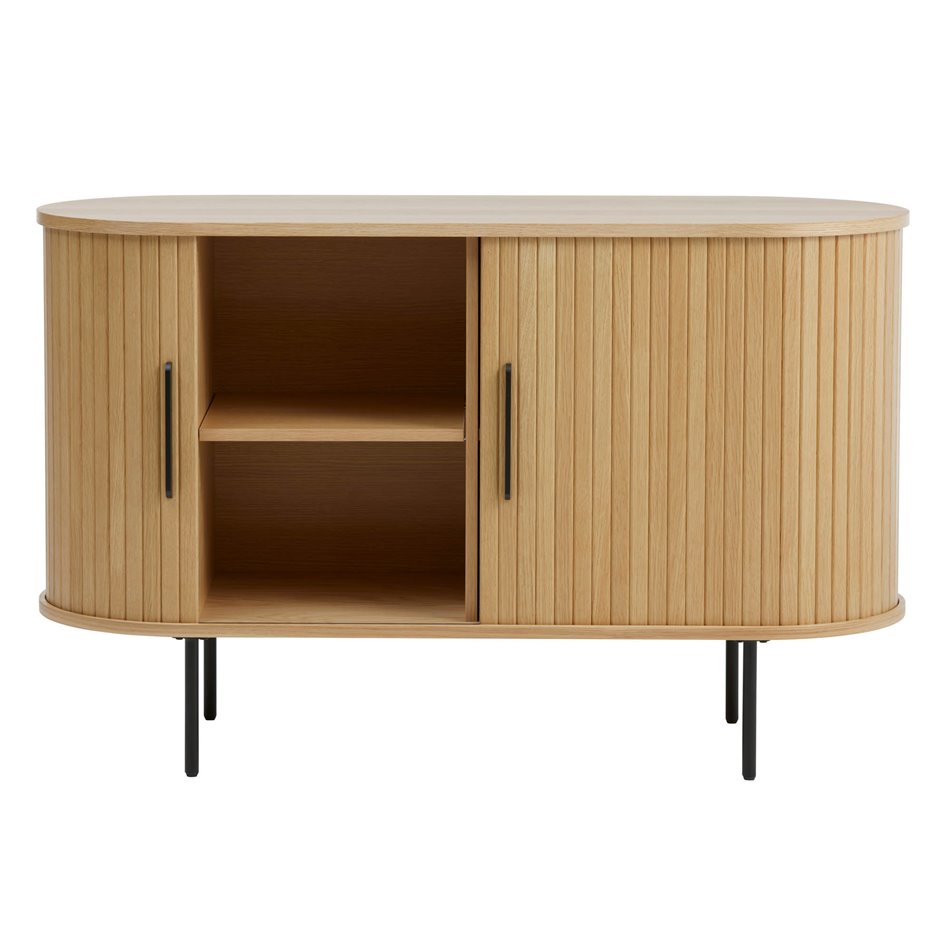 Буфет Nola, натурального цвета, металл/дубовый шпон/MDF, H76х120х45см