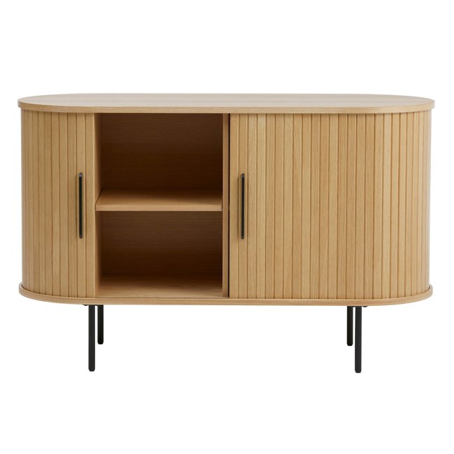 Буфет Nola, натурального цвета, металл/дубовый шпон/MDF, H76х120х45см