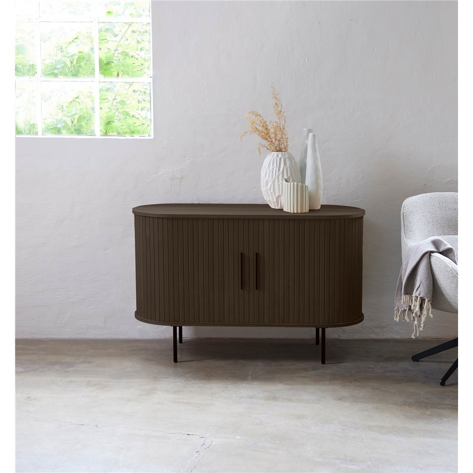 Буфет Nola, металл/тёмно тонированный шпон дуба/MDF, H76х120х45см