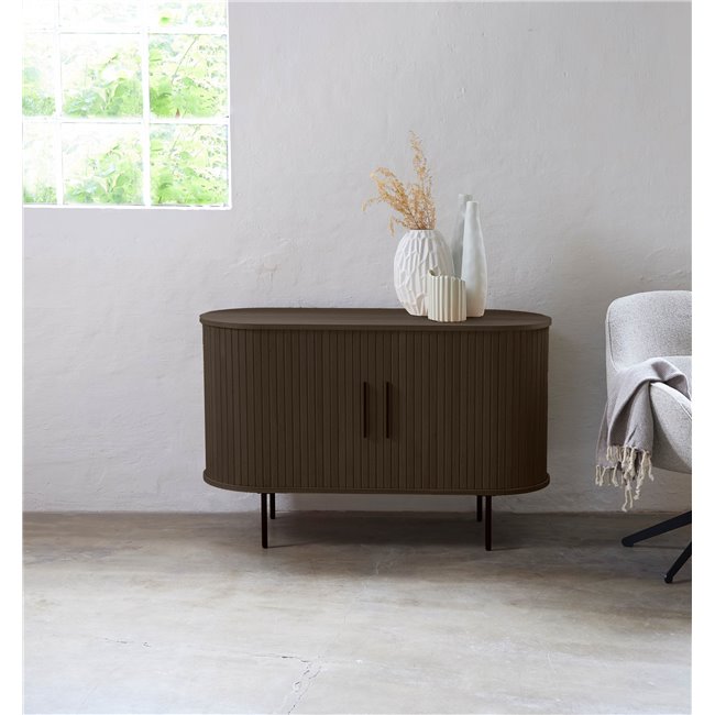 Буфет Nola, металл/тёмно тонированный шпон дуба/MDF, H76х120х45см