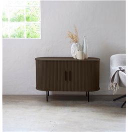 Буфет Nola, металл/тёмно тонированный шпон дуба/MDF, H76х120х45см