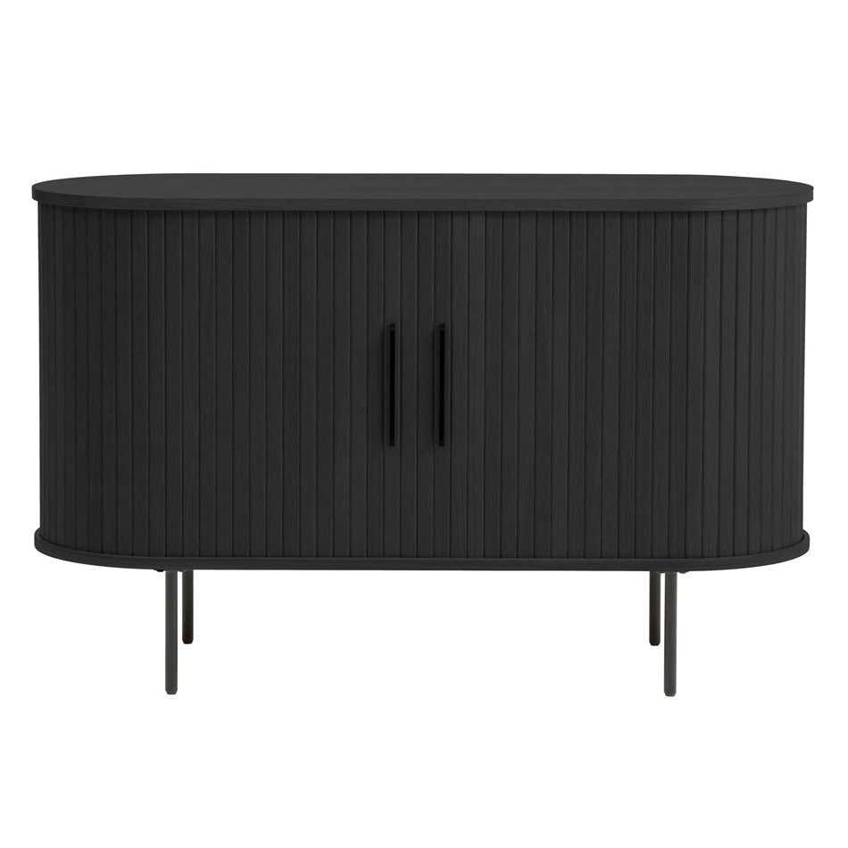 Буфет Nola, черный, металл/дубовый шпон/MDF, H76х120х45см