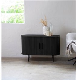Буфет Nola, черный, металл/дубовый шпон/MDF, H76х120х45см