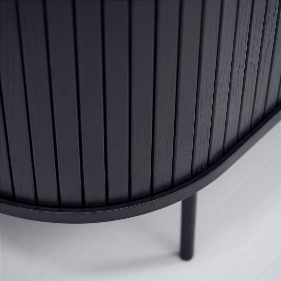 Буфет Nola, черный, металл/дубовый шпон/MDF, H76х120х45см