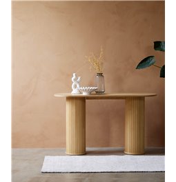 Console Nola, natural color, oak veneer/MDF, H75x130x40cm