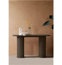 Console Nola, smoked oak color, oak veneer/MDF, H75x130x40cm