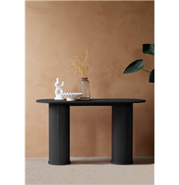Console Nola, black, oak veneer/MDF, H75x130x40cm